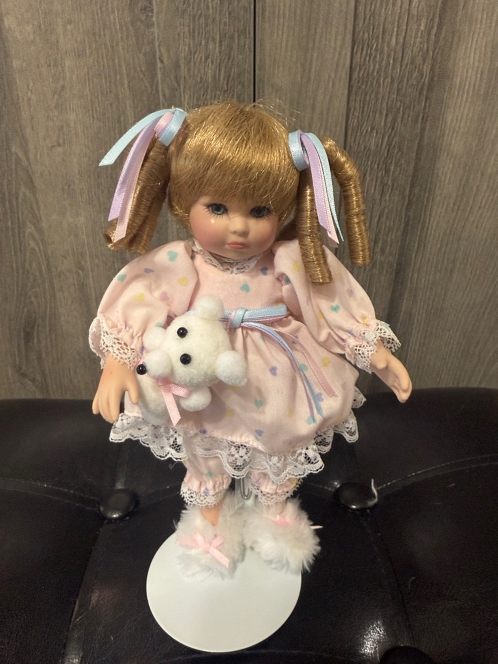 Vintage Marie Osmond Tiny Tots Dottie Chicken Pox Porcelain Doll & Bear 2008